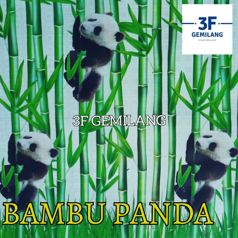 Fiber Plastik Penutup Pagar 60 Polos Motif Bambu Panda Meteran