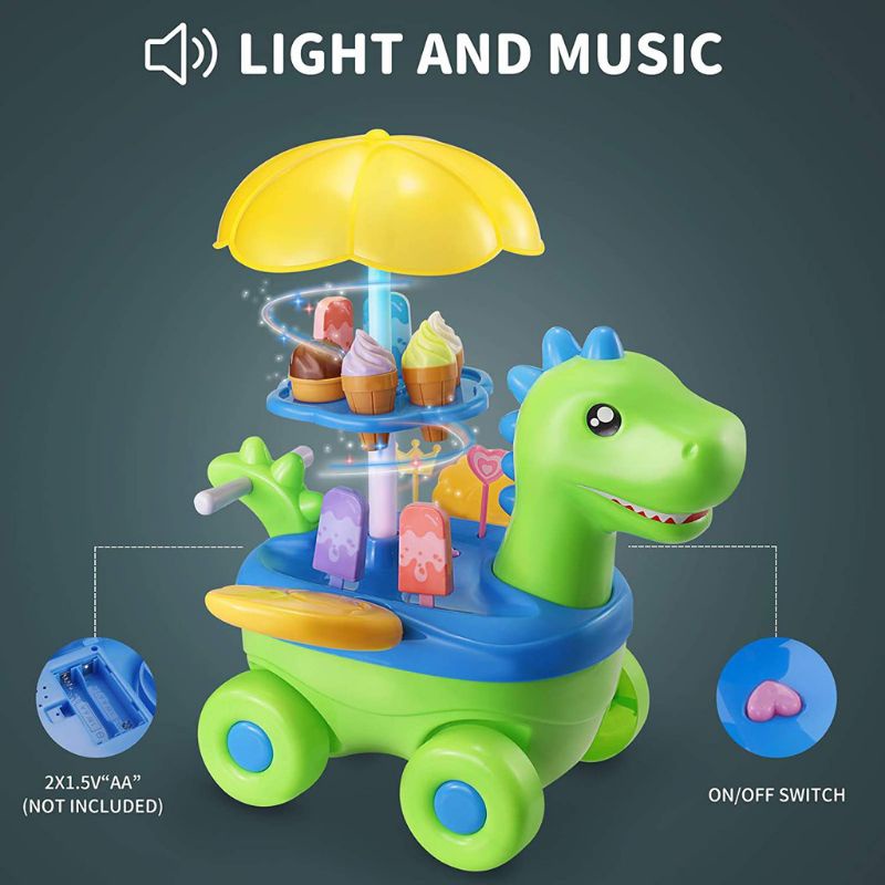 Mainan anak ice cream dorong kuda poni ice cream cart kudaponi dinosaurus-6