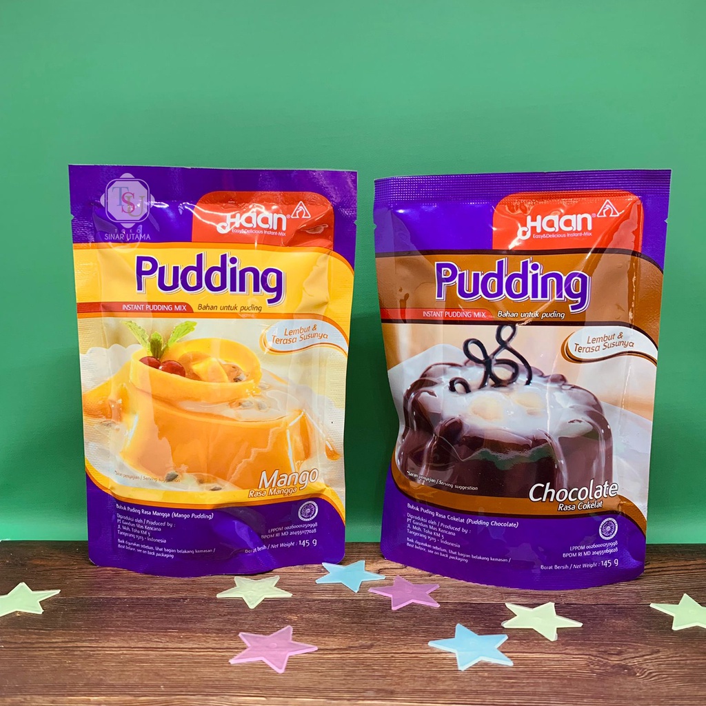 

Haan Pudding 145 gram / Instant Pudding Mix / Puding Mangga Coklat