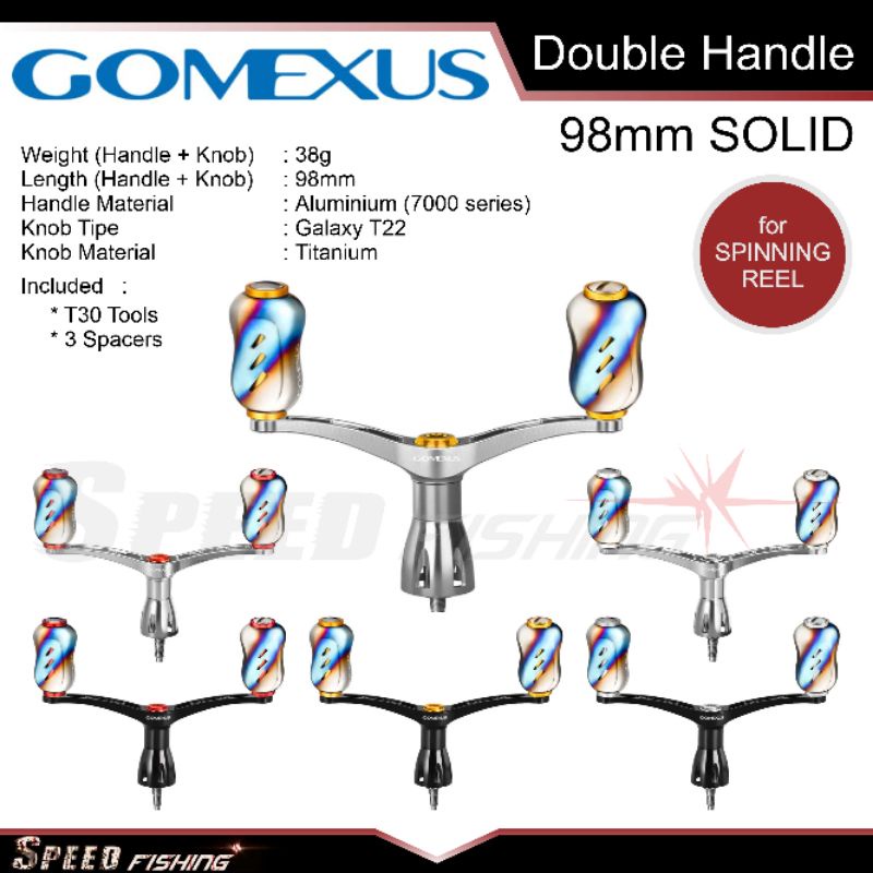 Gomexus Galaxy Double Handle Aluminium with Knob T22 for Shimano Daiwa Spinning