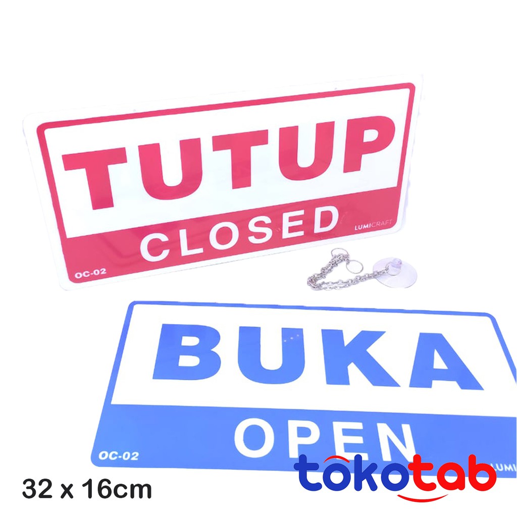 

Lumicraft Mika Papan Board Sign Open Close 32X16cm OC02