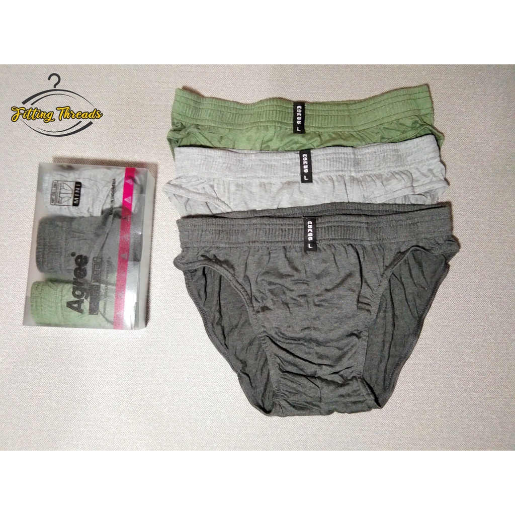 3 Pcs Daleman Pria Celana Dalam AGREE / CD Sempak Cowok Segitiga AGREE 7001