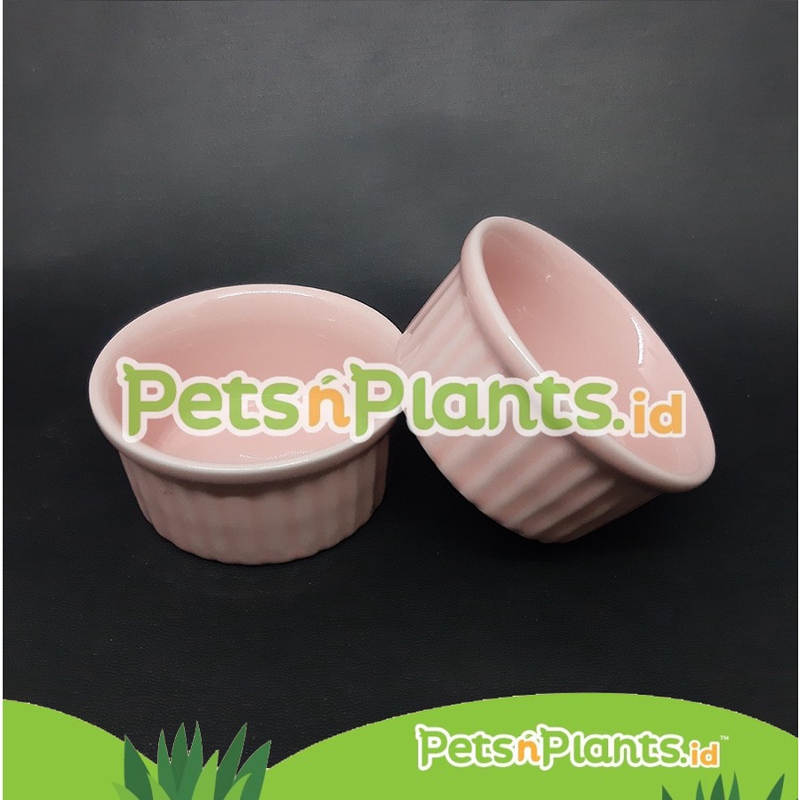 Tempat Makan Hamster Small Pet Keramik Import Bulat dan Persegi Polos