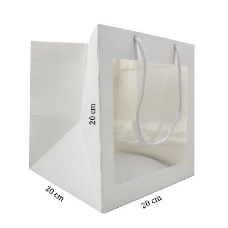 

BEST PRICE CUBE PAPERBAG SUPER WHITE TRANSPARANT 20 X 20 X 20 cm