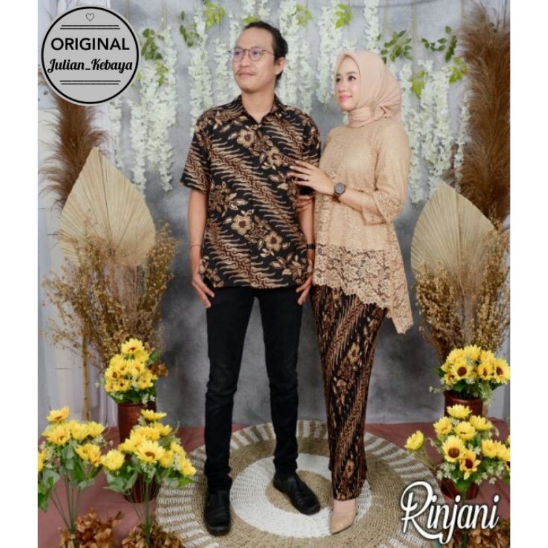 BAJU BATIK COUPLE / BAJU KEBAYA COUPLE BATIK / COUPLE SET KEBAYA BATIK / SET KEBAYA BROKAT RINJANI B