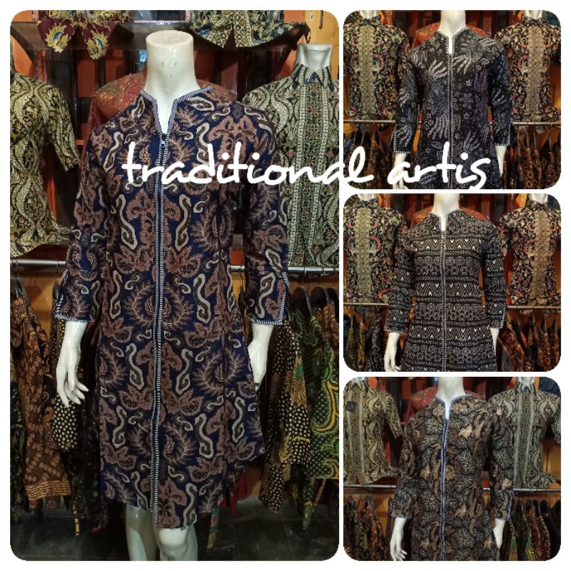 Terlaris Serut Genes Jelita Tunic Navbor Yelbor Whitbor Creambor Tunik Batik Modern