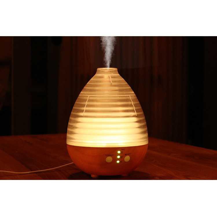 Alloet Aromatherapy Air Humidifier Diffuser 235ml + RGB LIght - AJ-506 [Coklat]