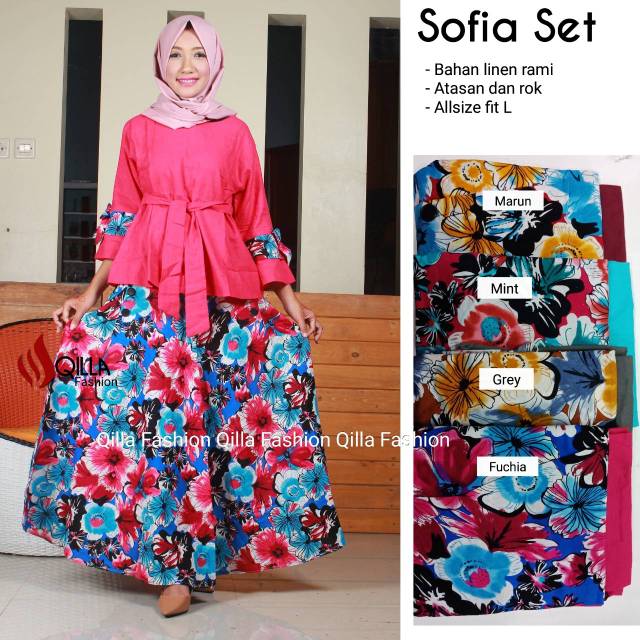 Baju setelan linen sofia set