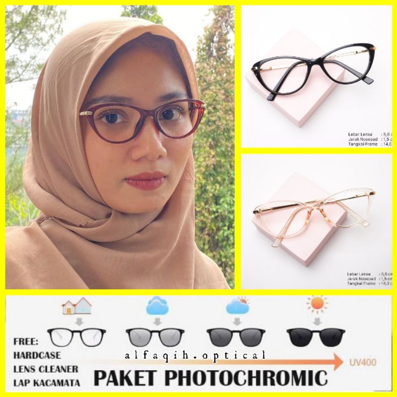 SALE!!! FRAME 9011 CAT EYE KACAMATA PHOTOCROMIC BLUERAY BLUECROMIC / KACAMATA MINUS PHOTOCROMIC