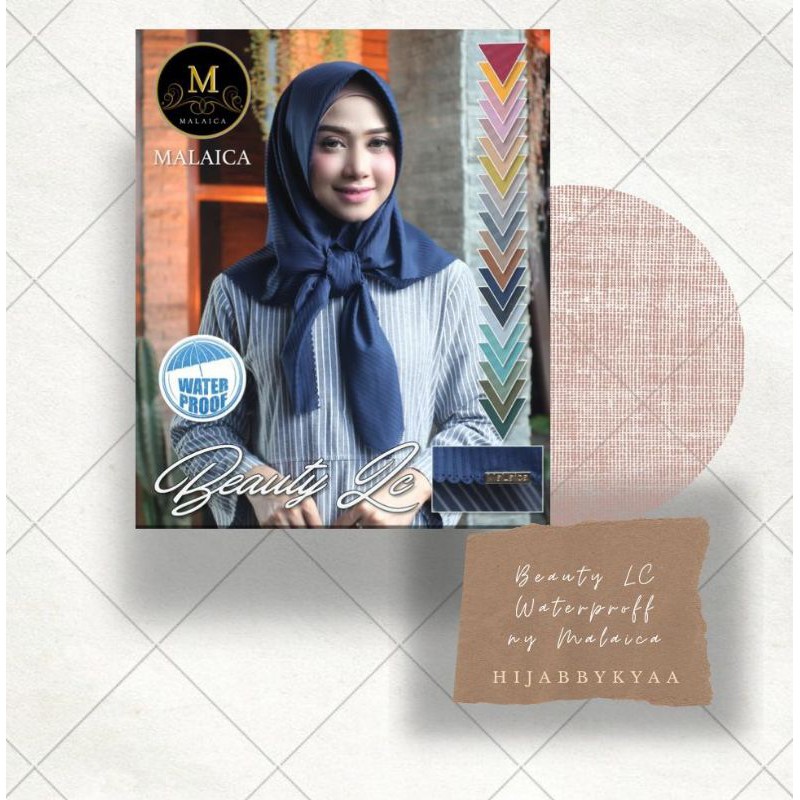 PROMO 12.12 TERMURAH HIJAB JILBAB KERUDUNG SEGIEMPAT BEAUTY LC MOTIF SALUR BY MALAICA