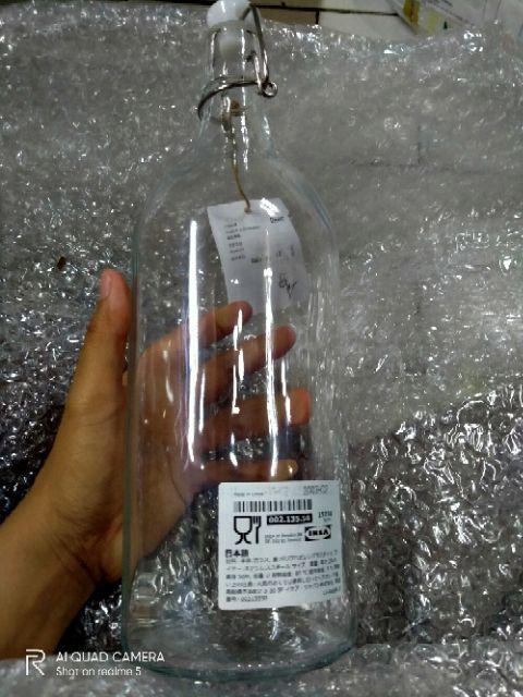 Botol Air Kaca 0.5 L Dan 1l Dengan Penutup