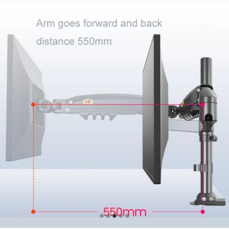 Bracket Braket Breket  Monitor Meja 17&quot;-30&quot; NB H80 Gasspring