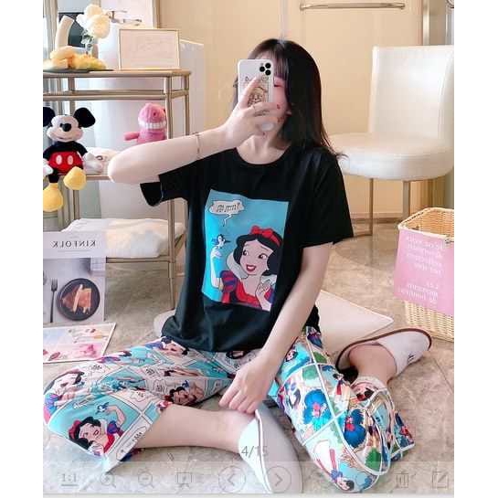 NEW Setelan Oversize 7/8  /Baju Tidur Dewasa CP /Bahan SPANDEK Import motif BIGSIZE