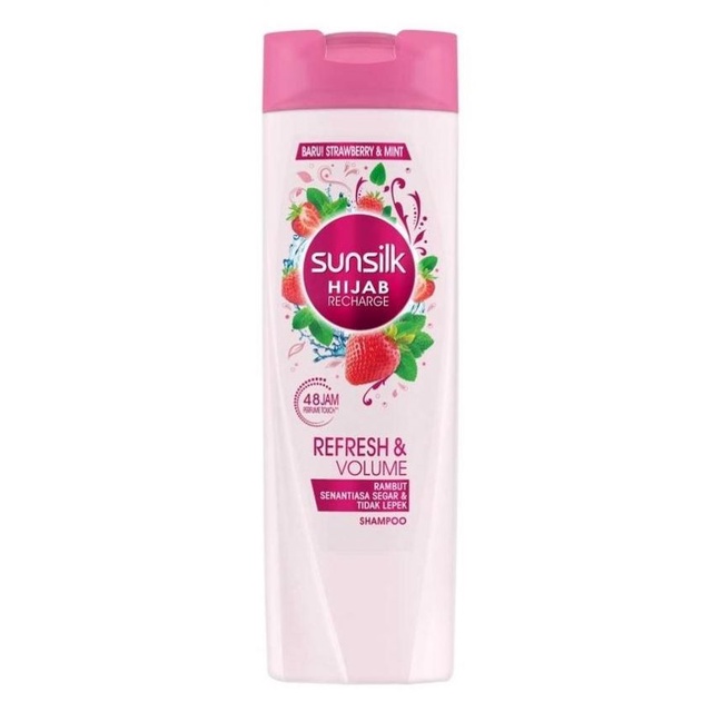 [ 340ml ] SUNSILK HIJAB RECHARGE REFRESH & VOLUME STRAWBERRY & MINT
