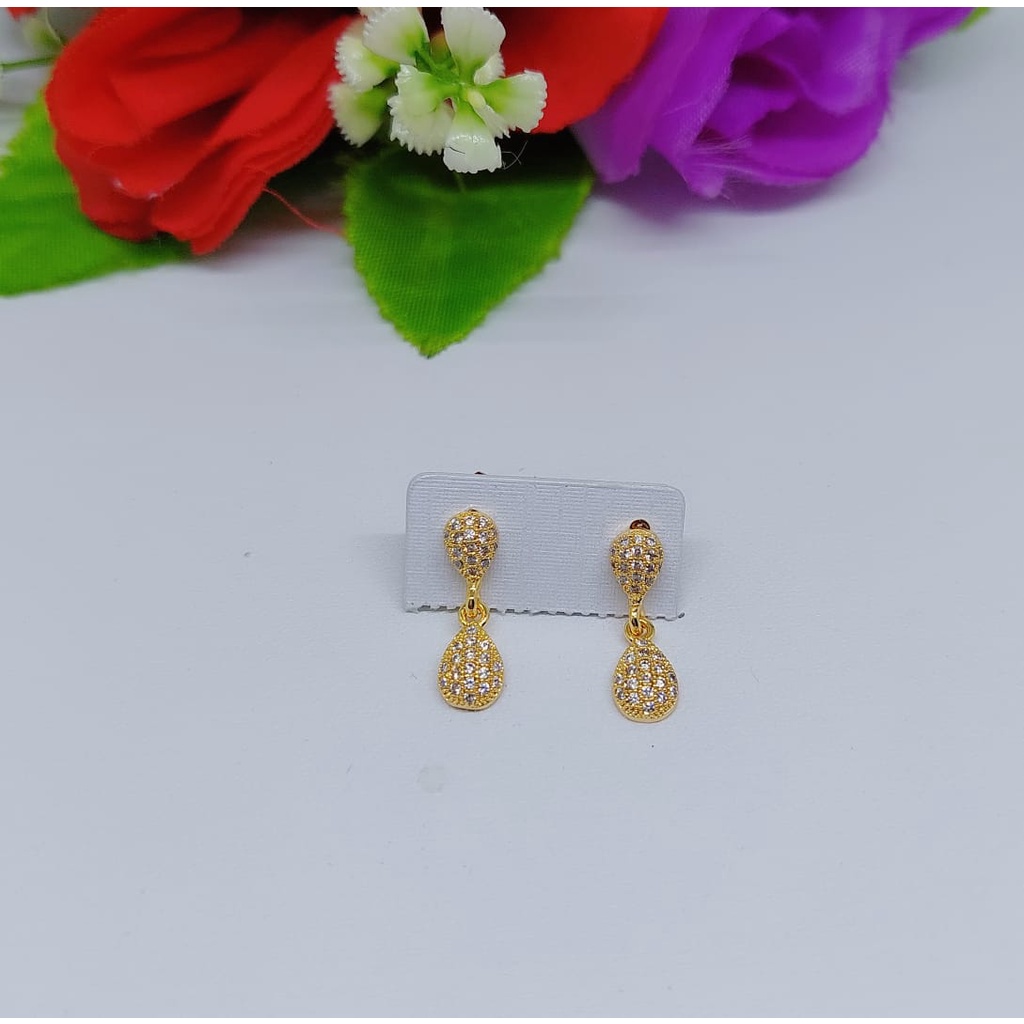 Anting tusuk permata lapis emas 0208-0209