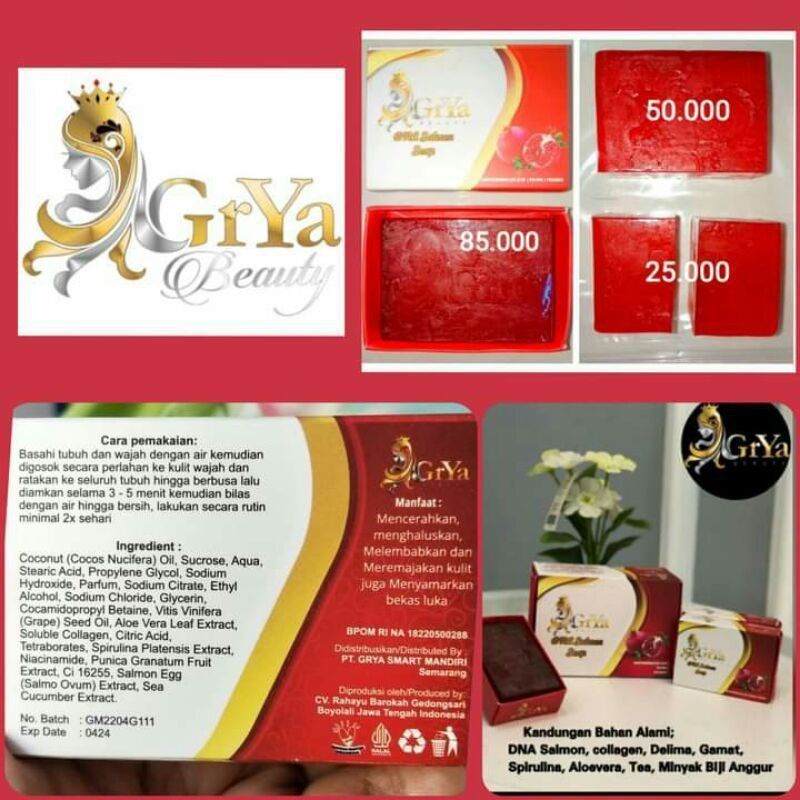 PERPOTONG/ECER GRYA BEAUTY SOAP  /SABUN DNA SALMON KOLAGEN