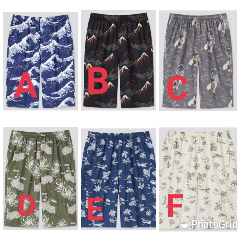 MEN CELANA RELAX KATUN RINGAN ORIGINAL UNIQLO EDO UKIYOE UNSODO