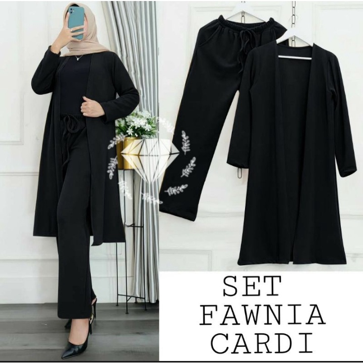 FAWNIA SET CARDIGAN TERMURAH / Oneset Korean Style / Cardigan / Setelan Wanita