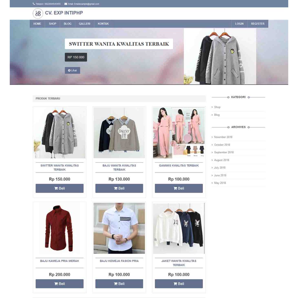 Jual Aplikasi Web : aplikasi Olshop Penjualan Pakaian Indonesia|Shopee Indonesia