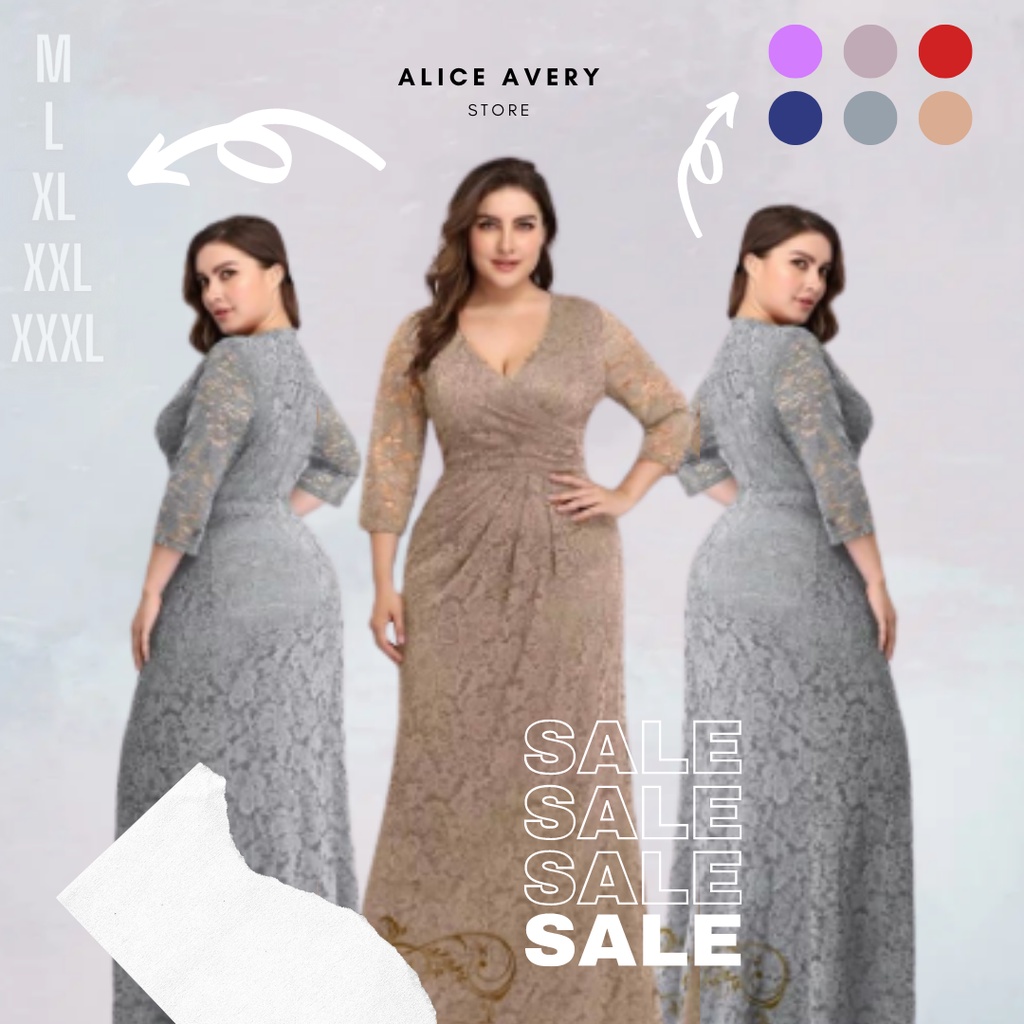 DRESS brukat jumbo / Dress xxl / dress axella /dress natal axella maxy ukuran besar bigsize long dre