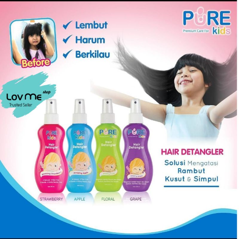 lov me❤️ Pure Kids Hair Detangler - Pelembut Rambut Tidak kusut 200ml