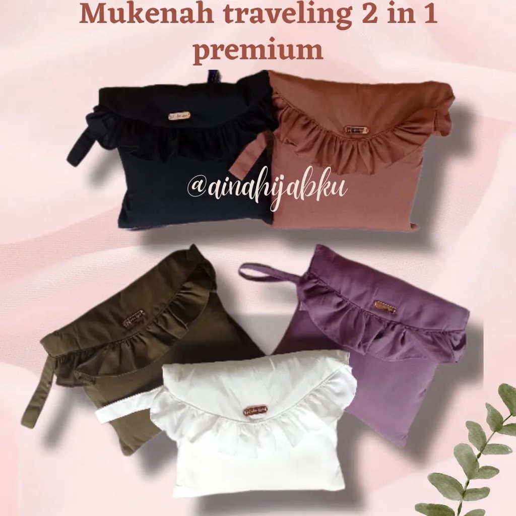 aina hijab mukenah dewasa traveling 2in1 Katun Rayon polos zipper