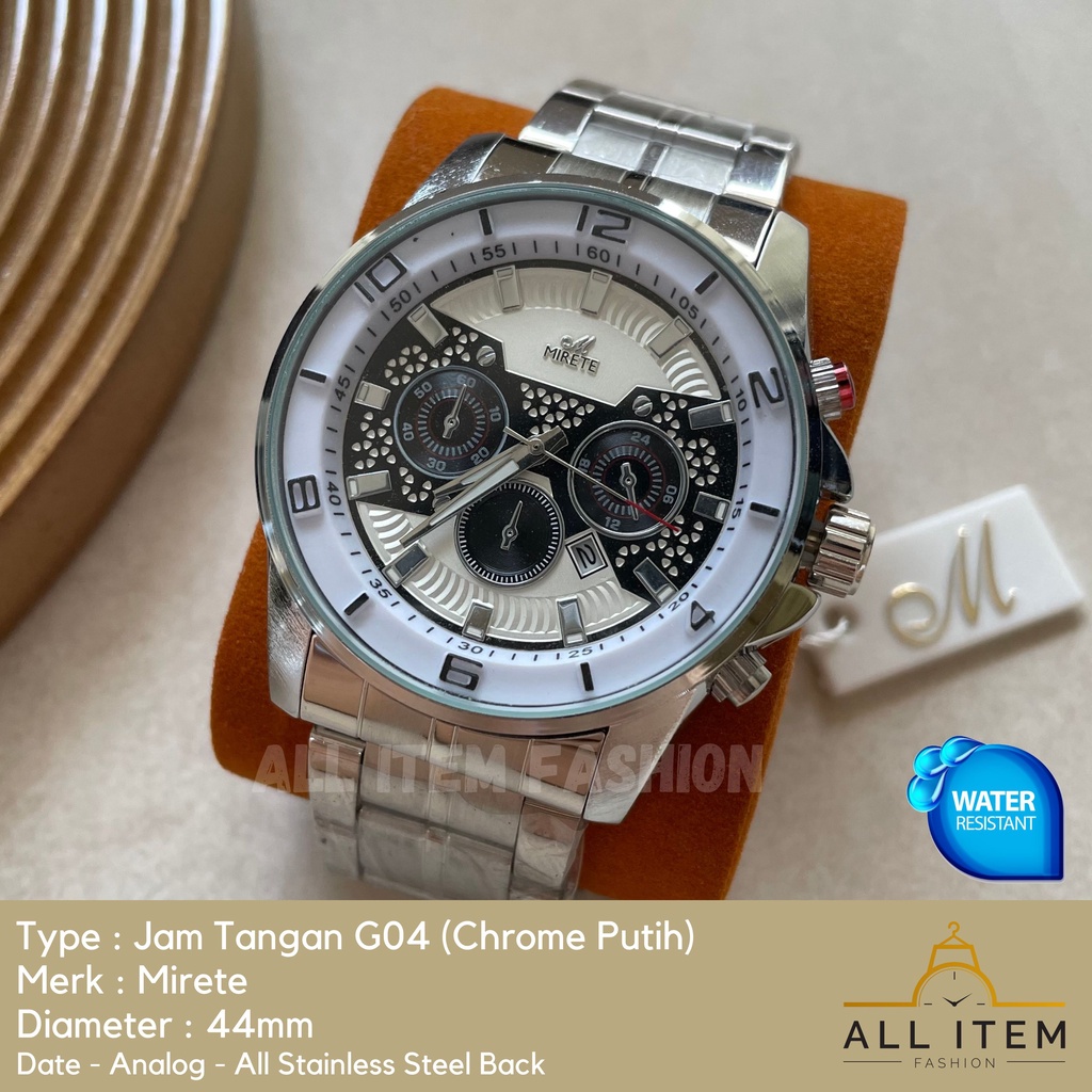 COD✅ Jam Tangan Rantai Pria Mirete Analog G04 / Arloji / Watch / Tahan Air / Stainless Steel / Jam Tangan Laki Model Mewah