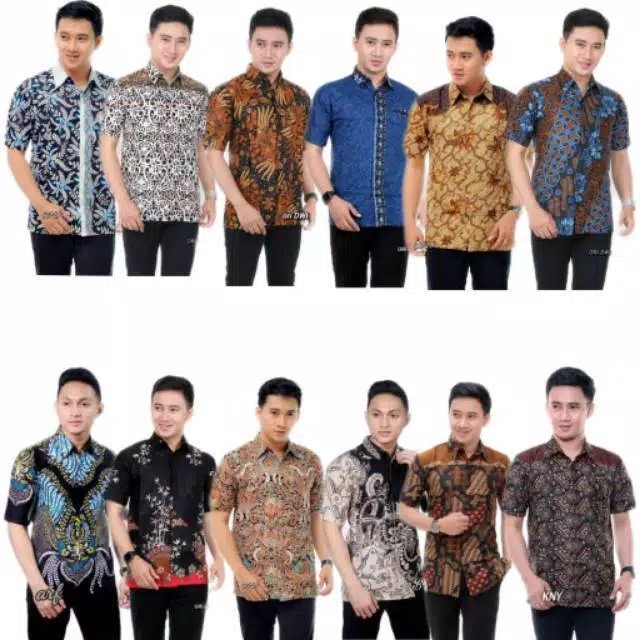 Kemeja Batik Pria Lengan Pendek Size M L Xl Xxl Bswart Batik Hrb026 Kenongo Hem Panjang Padi