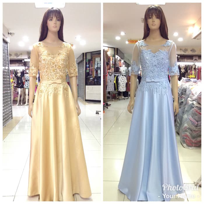 gaun long dress pesta