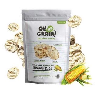 OHMA GRAIN! Popped Rice Crackers [ ROASTED CORN ] 50gr