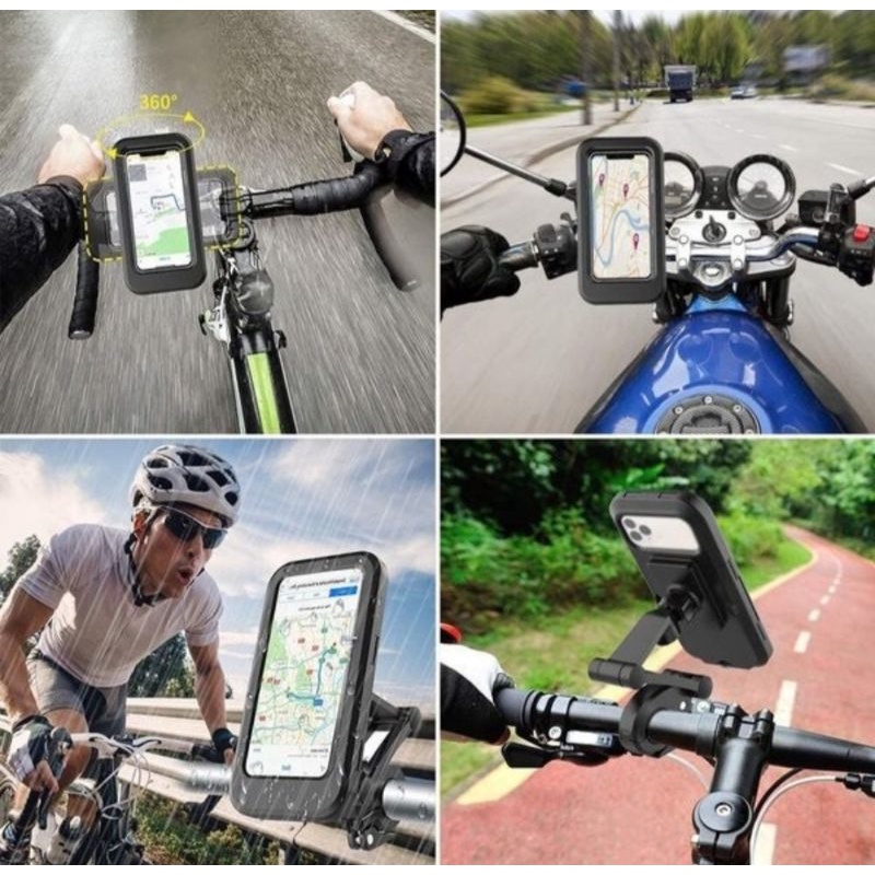 Holder HP sepeda waterproof / Waterproof case bicycle phone holder / holder stang sepeda anti air PH11