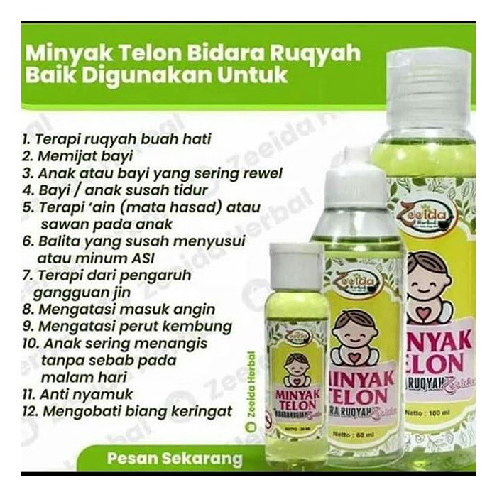 Minyak Telon Bidara Ruqyah Untuk Bayi Lavender By Zaeda Anti Nyamuk