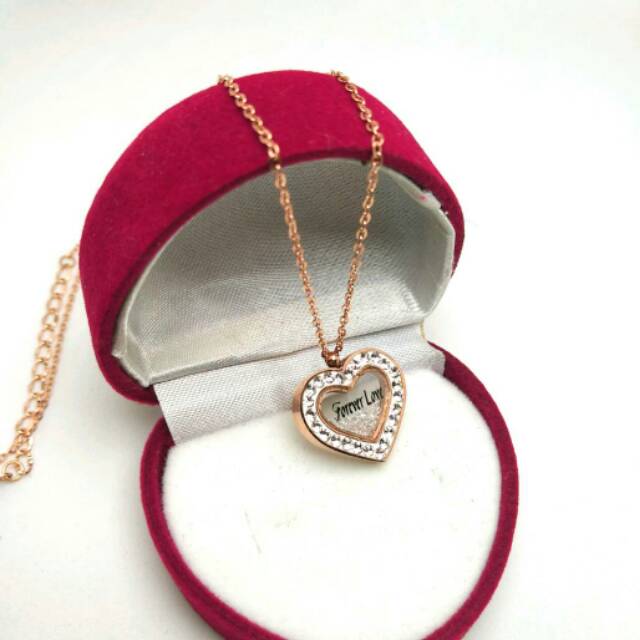 kalung forever love wanita lapis emas