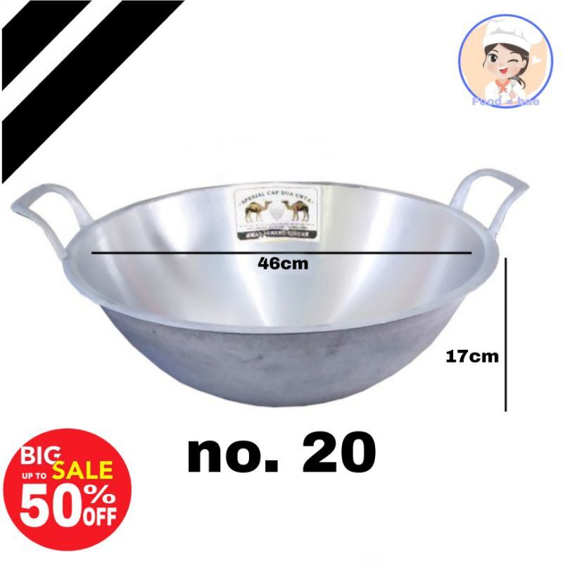 wajan kuali penggoreng cekung no 20