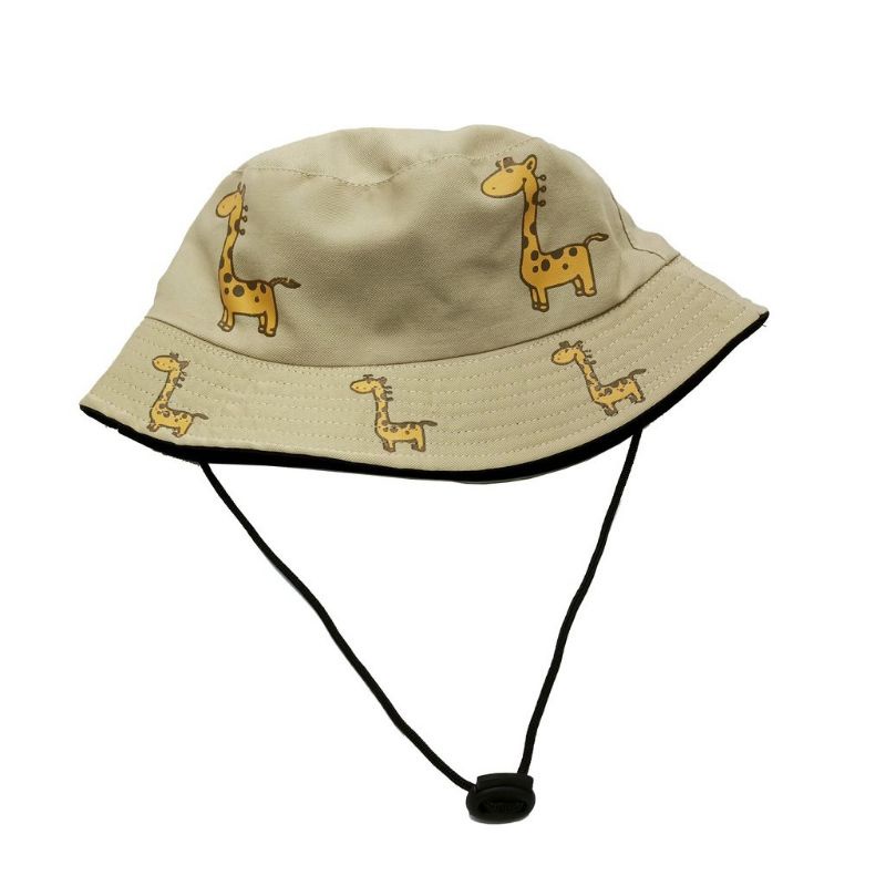 Bucket Hat Anak Tali Karakter Jerapah Usia 1 - 8 Tahun Unisex