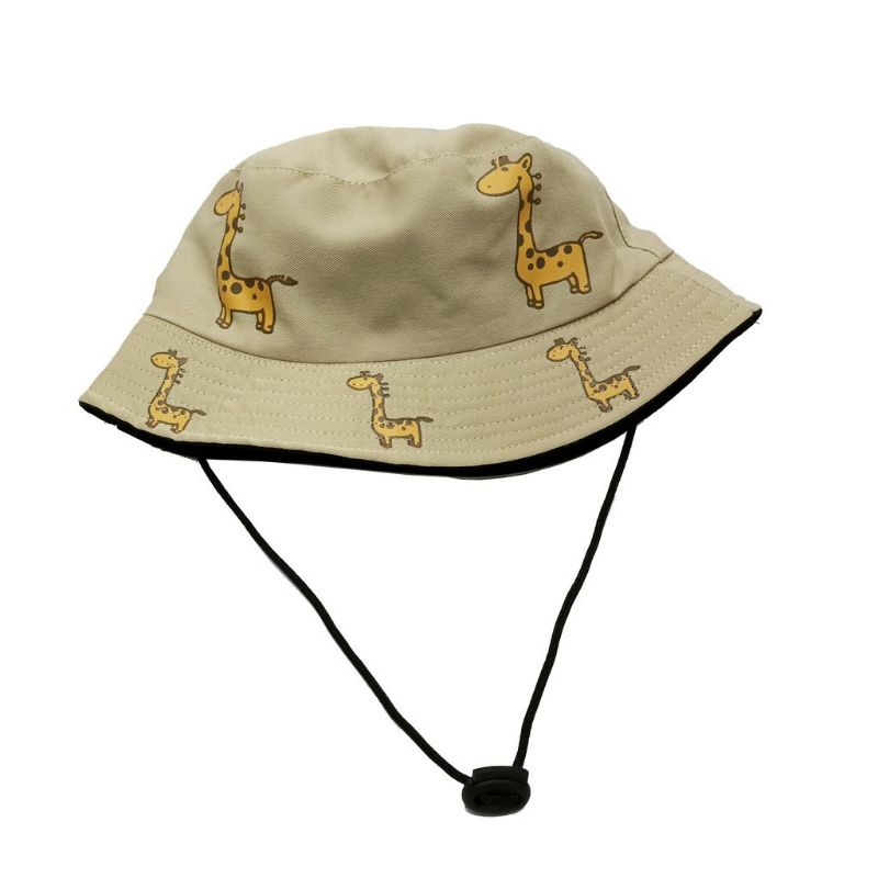 BUCKET HAT ANAK TALI KARAKTER JERAPAH / ZEBRA / MACAN / DINOSAURUS USIA 1-8 TAHUN LAKI PEREMPUAN