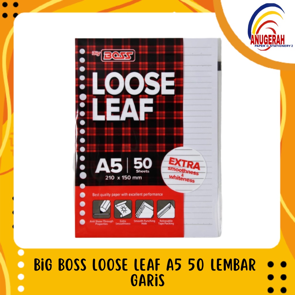 

BIG BOSS LOOSE LEAF A5 50 LEMBAR - GARIS (PCS)