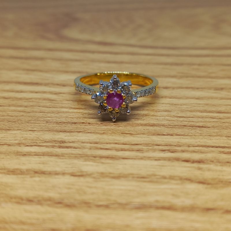 Cincin Silver wanita Berlian Asli | Batu Ruby Free Memo