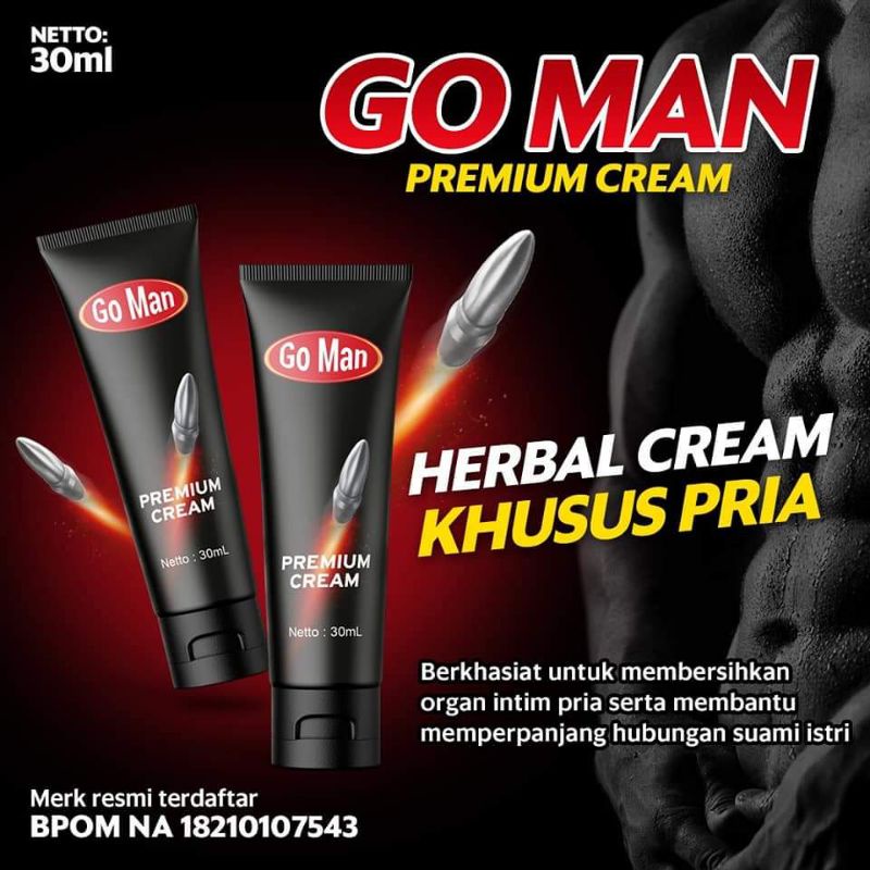 [BISA COD] GO MAN PREMIUM CREAM | GOMAN CREAM | SOLUSI ATASI EJAKULASI DINI | TAHAN LAMA | ANTISEPTI