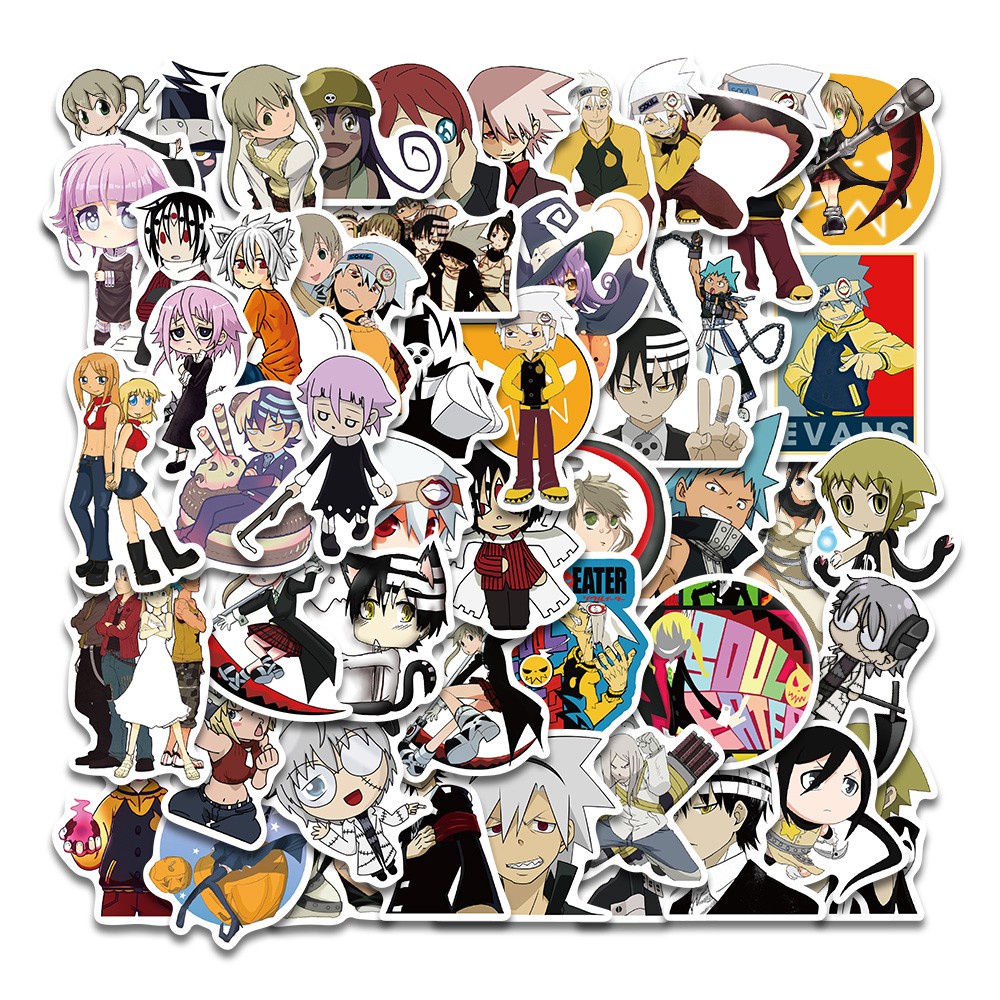 50PCS Anime Soul Eater Stickers For Guitar DIY Luggage Laptop Skateboard Motorcycle Bicycle Decal Stickers