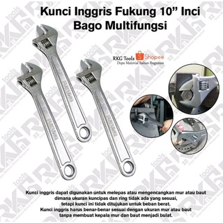 Kunci Bago  BONUCCI 10 in - Kunci Inggris 10inch - Adjustable Wrech 250 mm - Konci Ingris Drop Forge