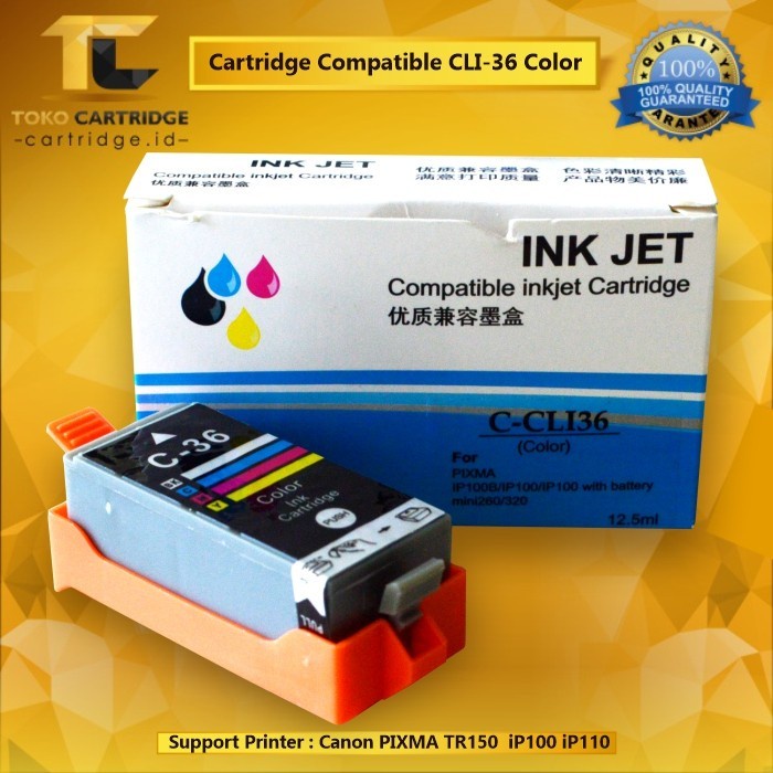 Cartridge Compatible PGI35 PGI 35 Black CLI36 CLI 36 Colour TR150 iP100 iP110 Plus Chip