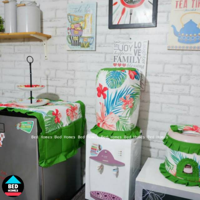 GKM Busa 5mm Sarung Galon, Tutup Kulkas, Sarung Magicom Bunga Tropis Colour