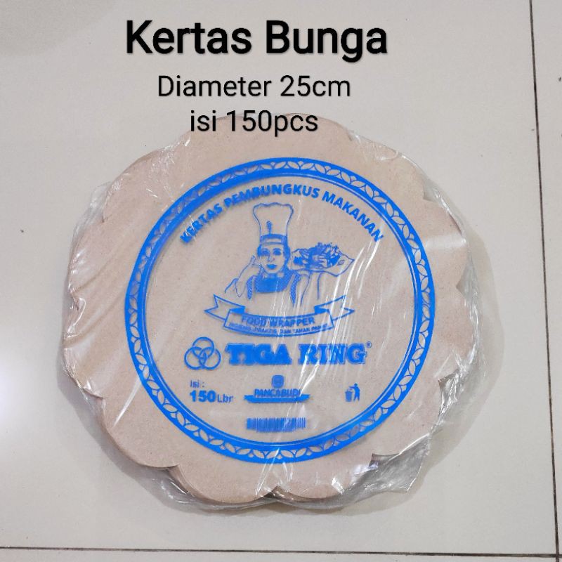 Kertas nasi Bunga | Kertas Bulat - Kertas Piring - tatakan nasi