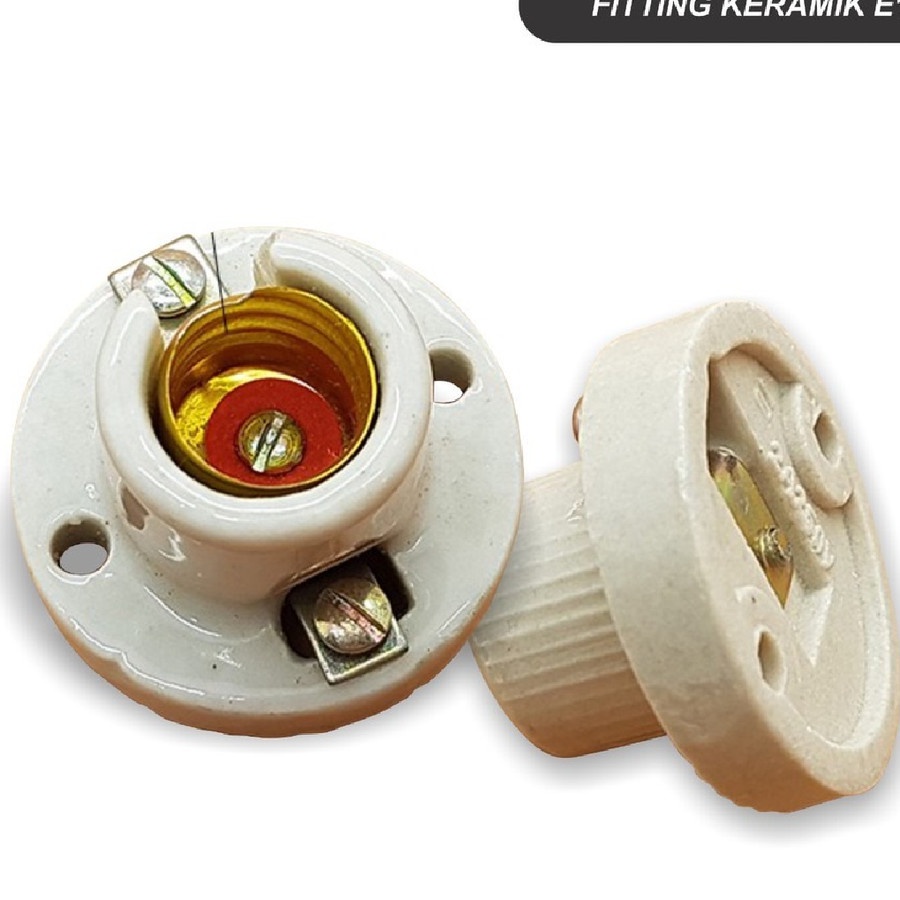 Fitting Lampu Tempel Porselen Keramik / Fitting Lampu Keramik E14