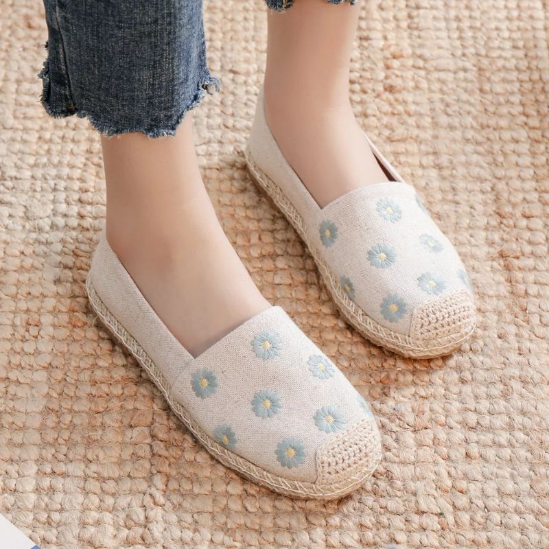 sepatu korea espadrilles wanita import slip on flat kanvas//murah 5