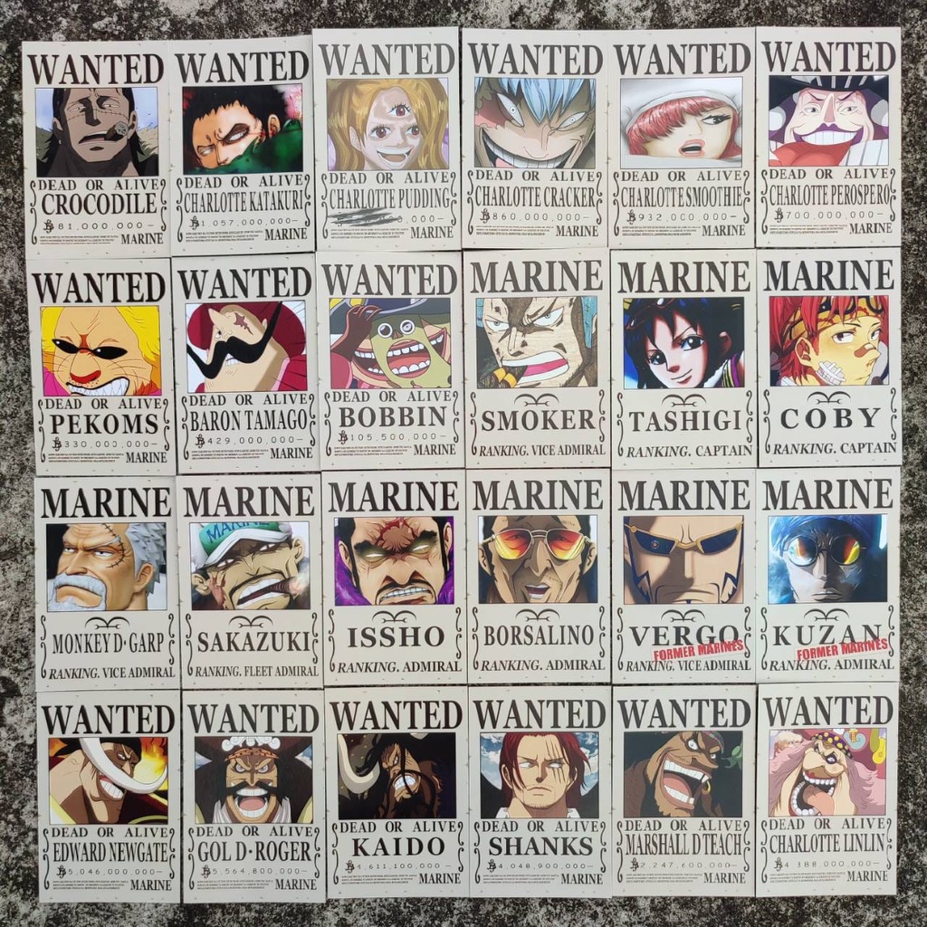 Pola Deco Mini Poster Anime One Piece - Mugiwara Yonkou Shichibukai Luffy Zoro Sanji Chopper Robin Nami Shanks Roger Kaido Shirohige-7