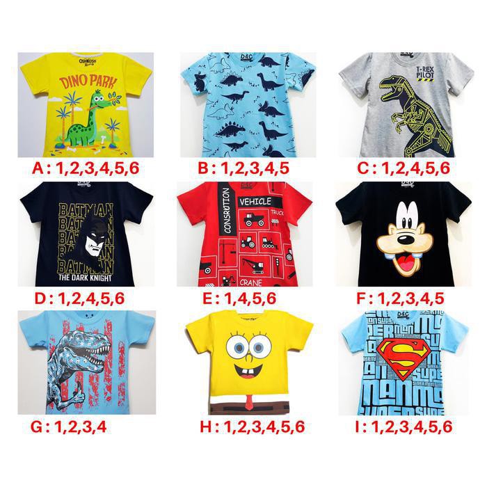 Paling dicari Baju Kaos Atasan Anak Laki Laki FULL PRINT | Kaos Anak Grosir