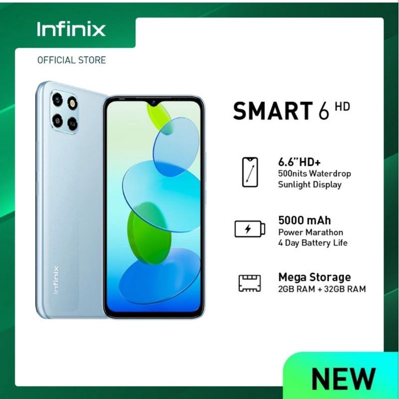 Infinix Smart 6 HD 2/32 GB New Garansi Resmi Infinix Indonesia