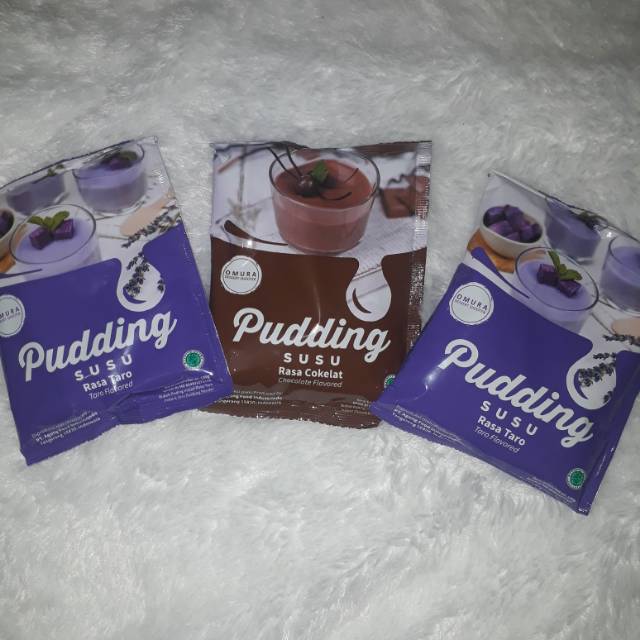 

Omura Pudding Susu rasa Taro 2pcs, Cokelat 1pcs